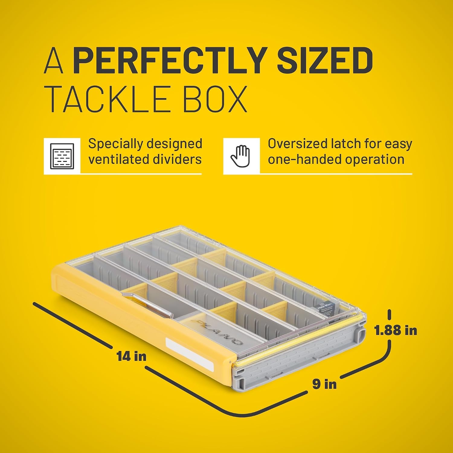 Detalle de Plano EDGE 3700 Premium Tackle Utility Box: Waterproof, Stackable Organizer for Bait & Tackle