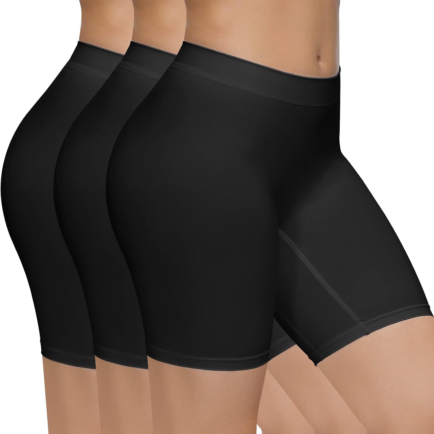 Detalle de SIMIYA 3-Pack Anti Chafing Shorts for Women – Seamless Long Slip Shorts