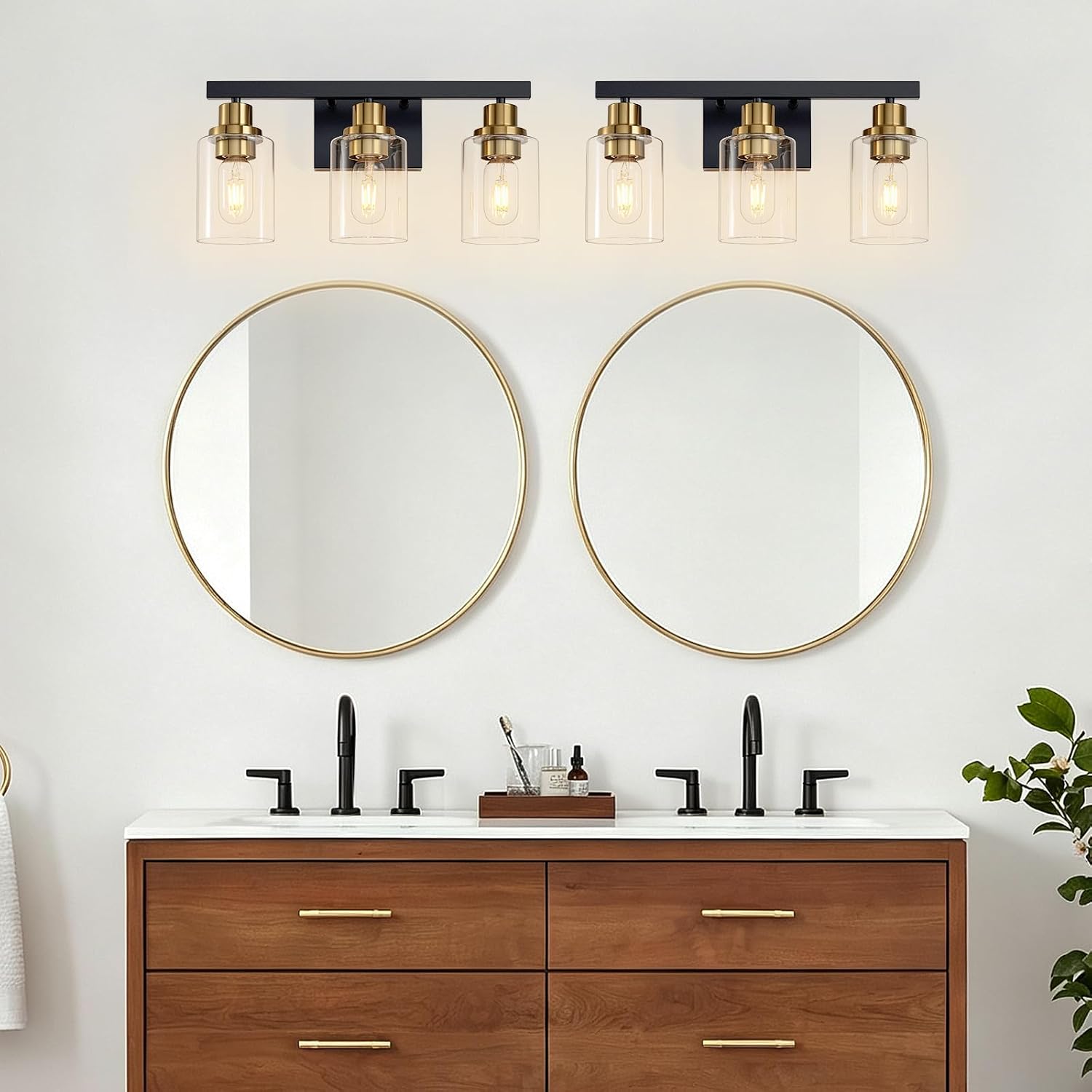Thumbnail 4 de DIKAIDA 3-Light Bathroom Vanity Light 17.52-Inch