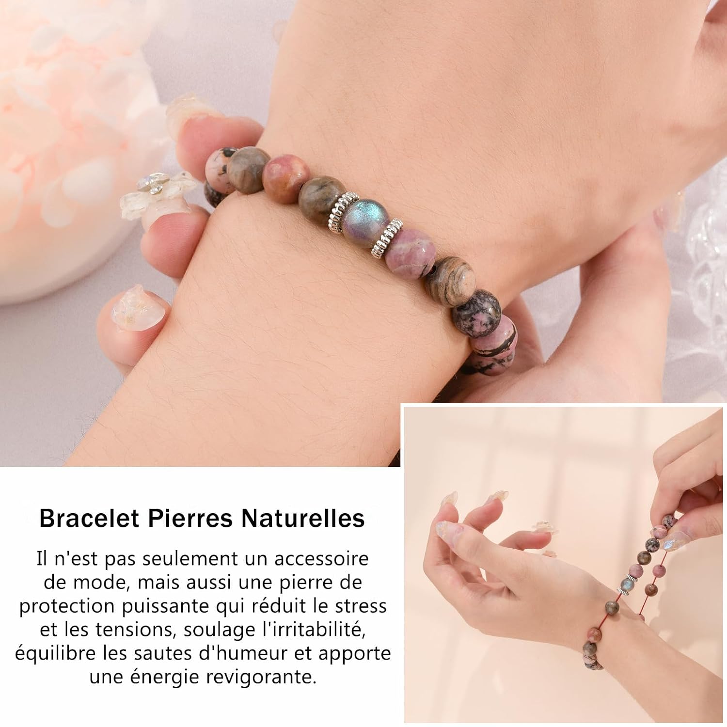 Thumbnail 4 de Lueaurra Bracelet pierres naturelles 17–19 cm 💍