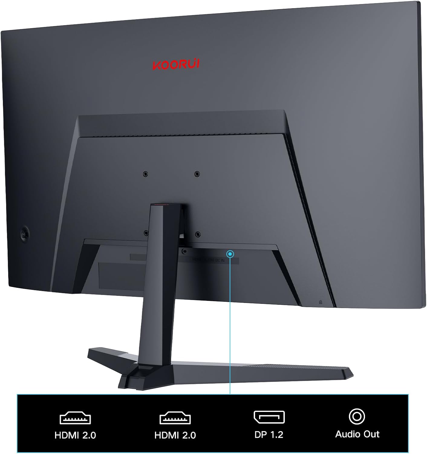 Detalle 2 de KOORUI 24 Inch Gaming Monitor review: 180Hz curved VA, 1500R, 1ms response