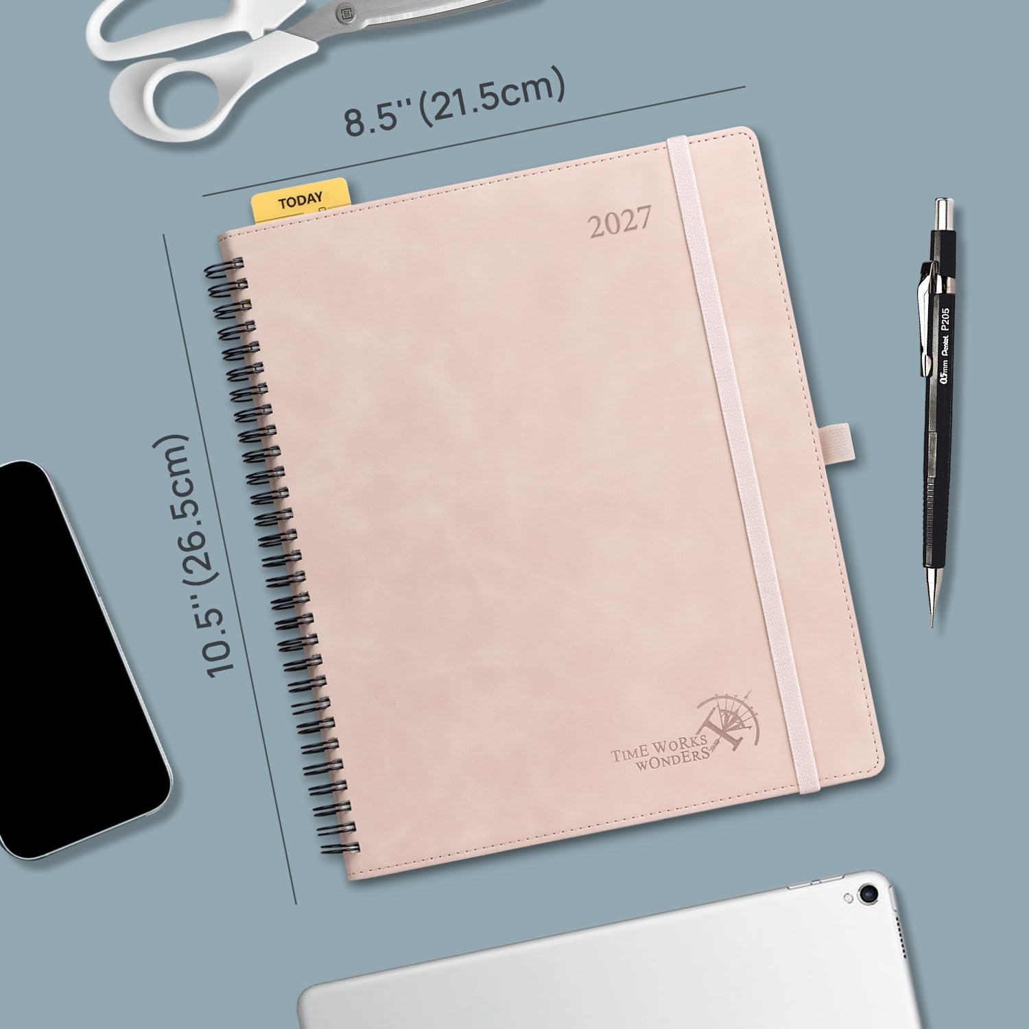 Detalle de POPRUN 2027-WENLK7-BK Planner, 8.5" x 10.5", Weekly & Monthly, 100 GSM Paper