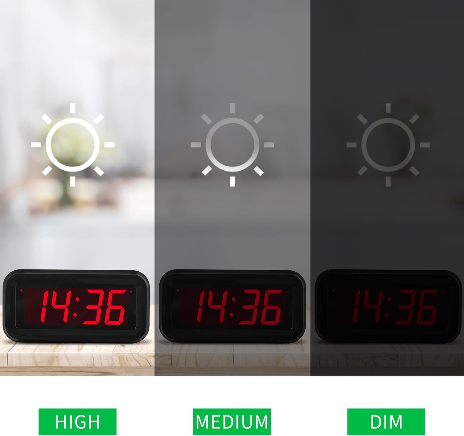 Detalle de KWANWA Digital Alarm Clock 1.2" LED