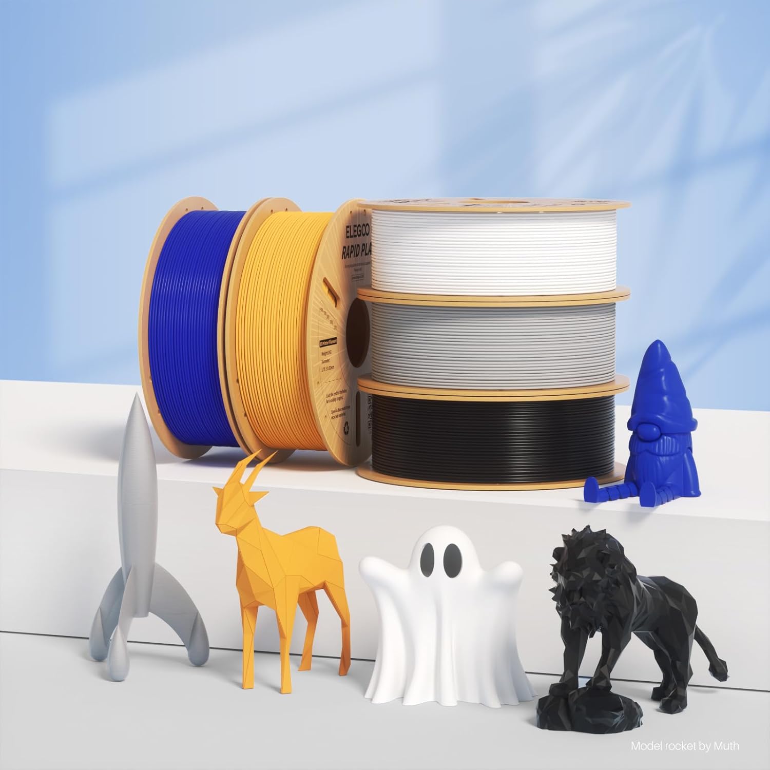 Thumbnail 5 de ELEGOO High Speed PLA+ Filament 1,75 mm Schwarz – 4 KG/1 KG Spule, Hochgeschwindigkeitsdruck bis 600 mm/s