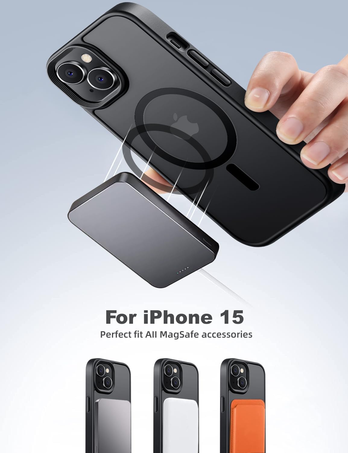 Thumbnail 6 de Tigowos Magnetic iPhone 15 Case — Matte Black