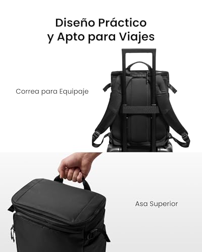 Thumbnail 7 de tomtoc Mochila Navigator-T69: 40×30×20 cm expandible (23‑28 L) para cabina de avión