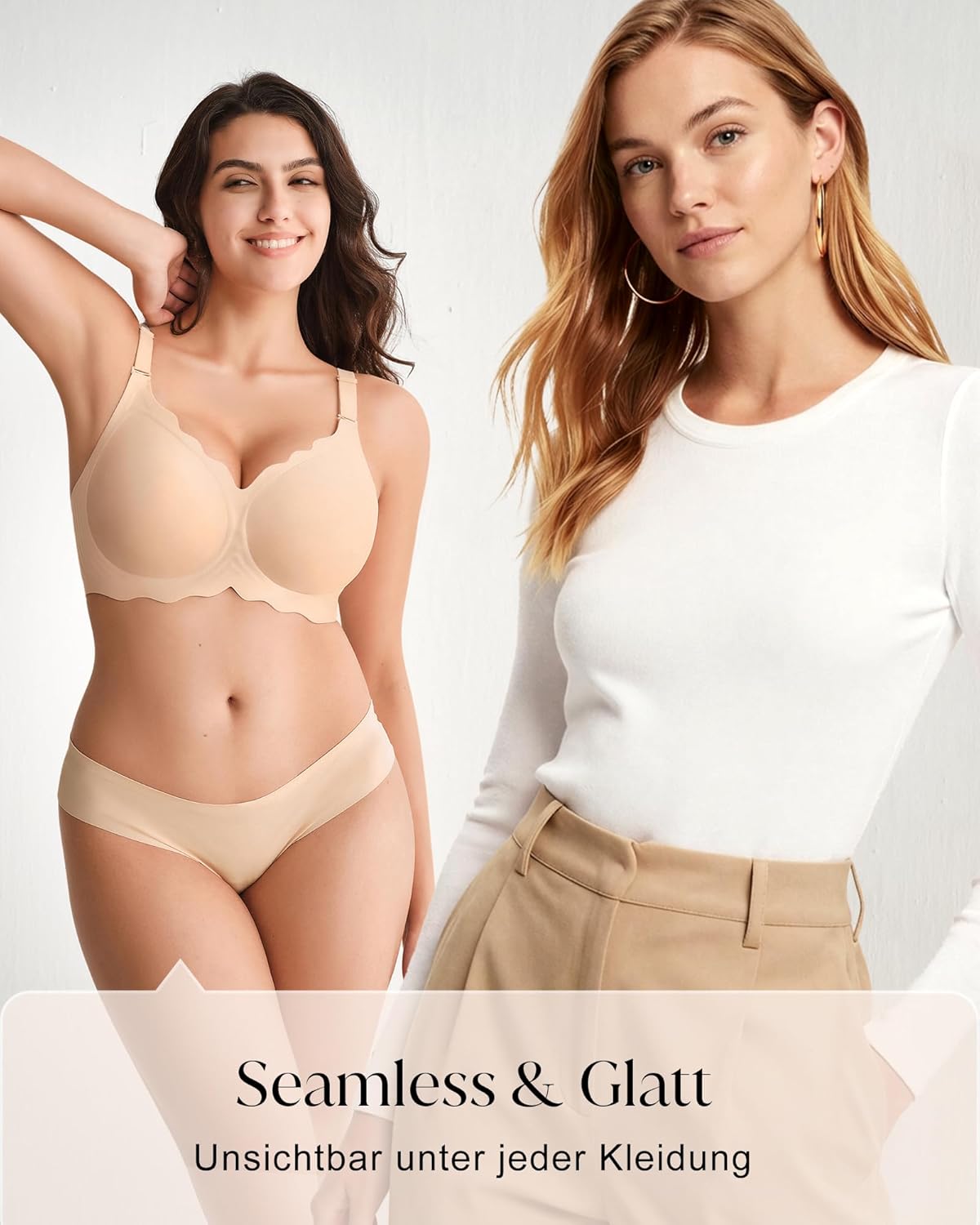 Thumbnail 4 de SHARICCA Glatter BH Damen Ohne Bügel – Tiefem V-Ausschnitt, Push Up Bralette