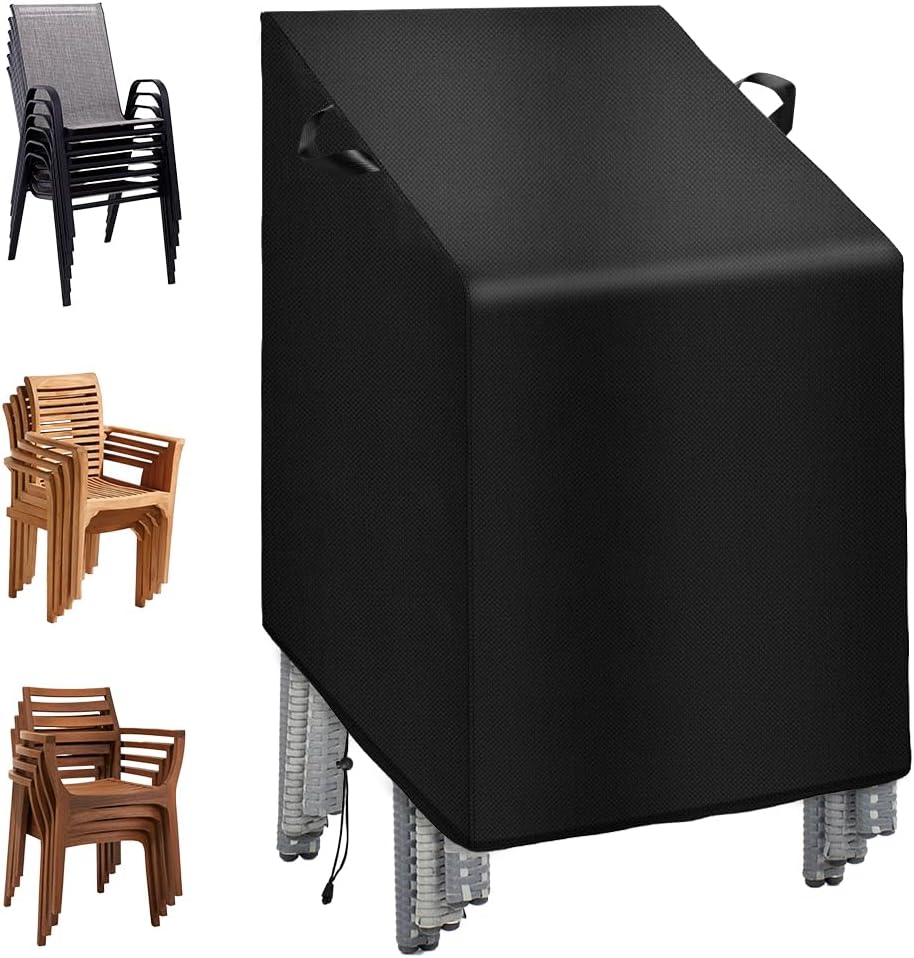 OFFCUP Copertura per sedie impilabili da giardino in tessuto Oxford 210D impermeabile anti-UV 70x70x80/120 cm