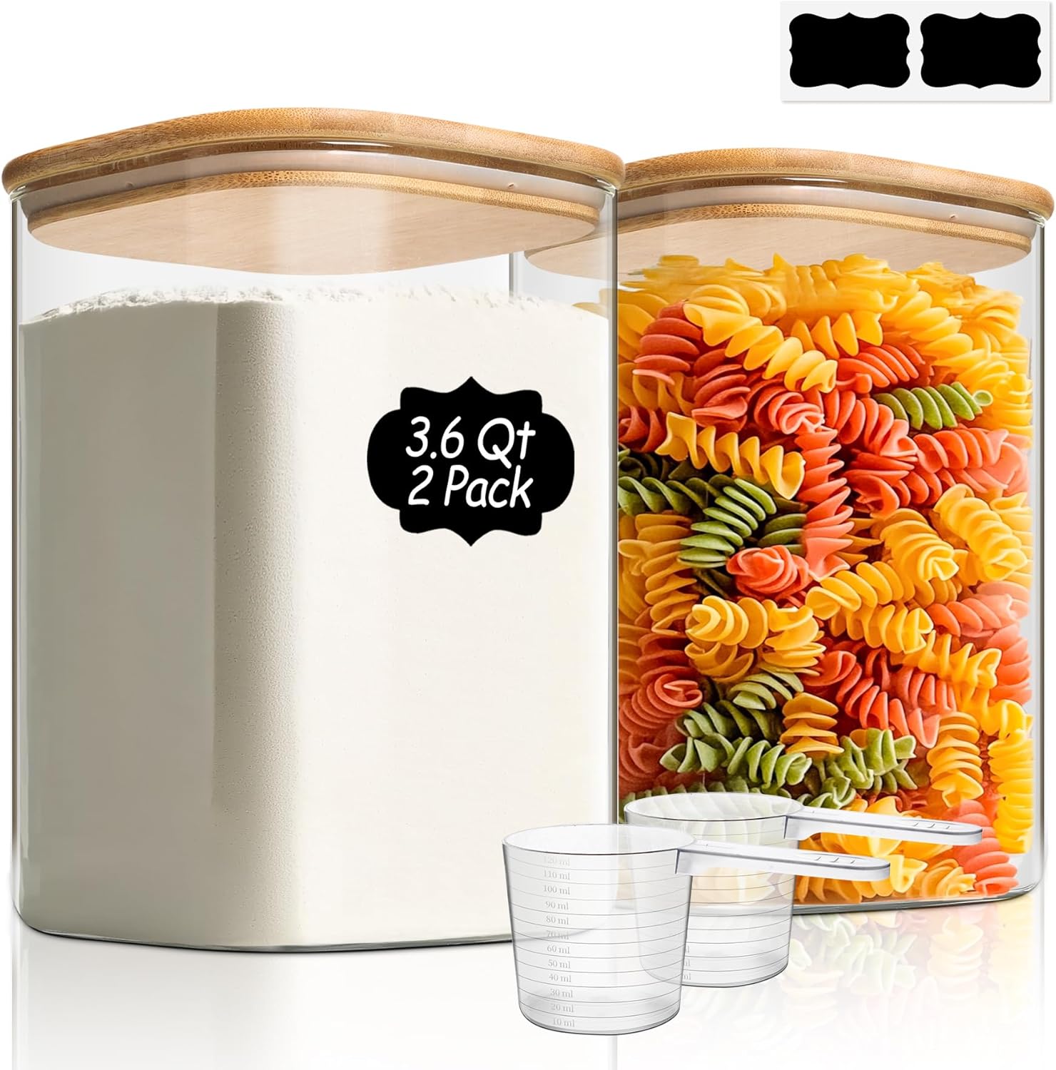 Detalle de ComSaf 3.6 Qt Glass Food Storage Containers, Set of 2