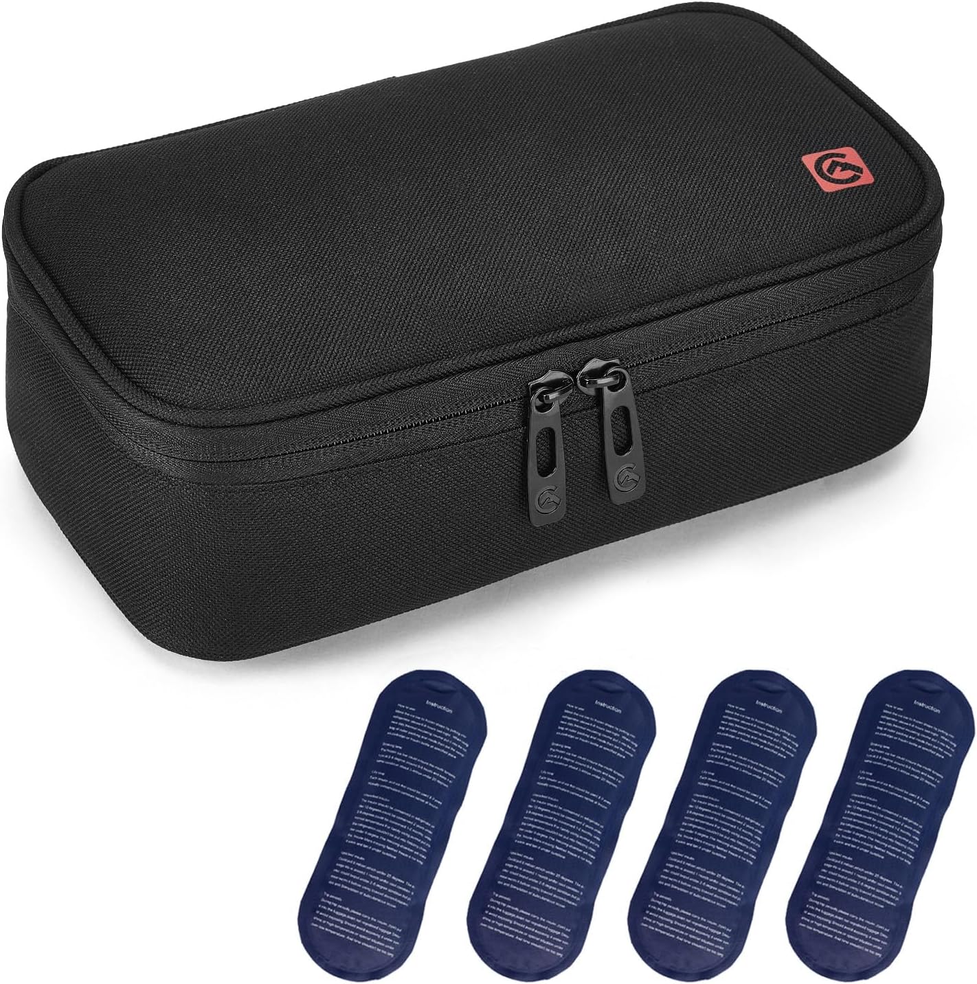 Detalle de ALLCAMP Insulin-Kühltasche mit Kühlbox, 4 wiederverwendbaren Eisbeuteln und Organizer