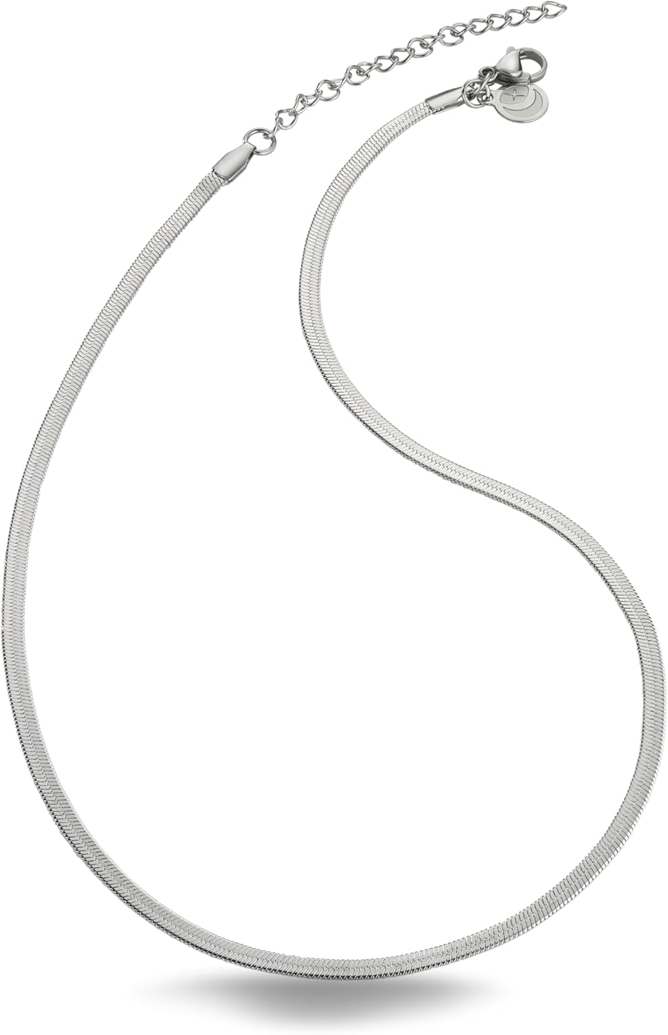 Detalle de inSCINTILLE Collier homme femme en acier inoxydable – maille serpent réglable, prêt à offrir