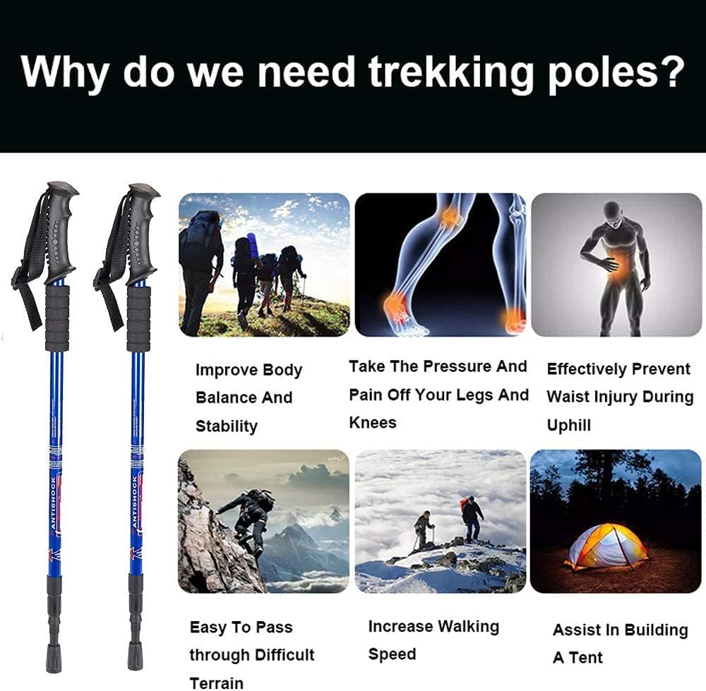 Detalle de Aihoye 1-20170001 Trekking Poles, Aluminum, Adjustable, Anti-Shock