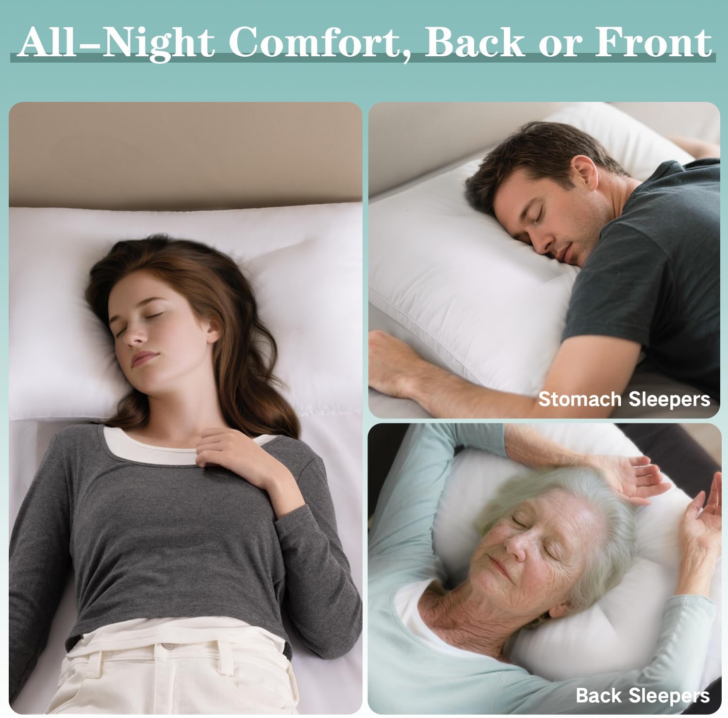 Thumbnail 6 de SofGlowly Ultra Thin Pillow, 2.75-Inch Low-Loft Down-Alternative Pillow