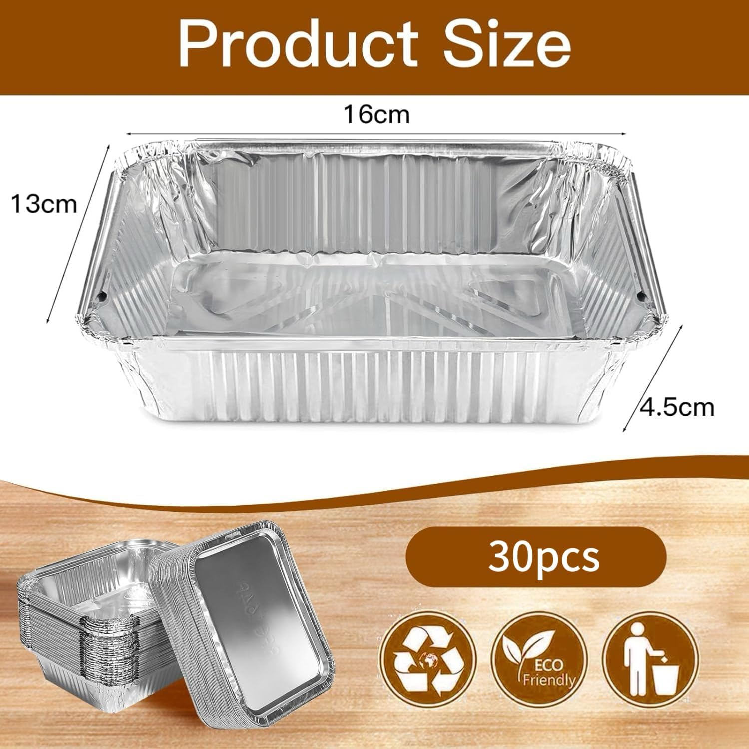 Detalle 2 de LINLINOI SS-30 aluminium grillschaaltjes, 600 ml, 30 stuks met deksels