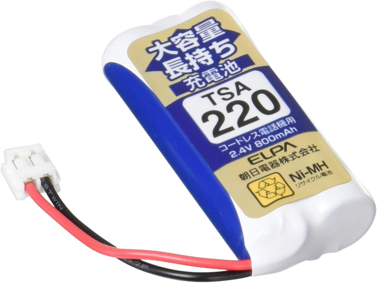 Detalle de ELPA TSA-090 子機用充電池 3.6V・800mAhのニッケル水素タイプ