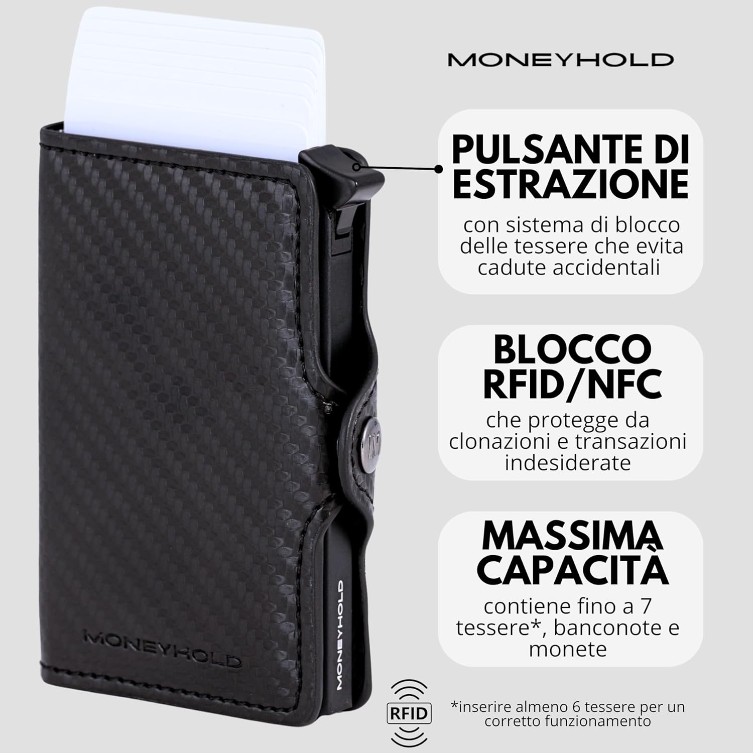 Thumbnail 1 de Moneyhold portafoglio uomo slim RFID