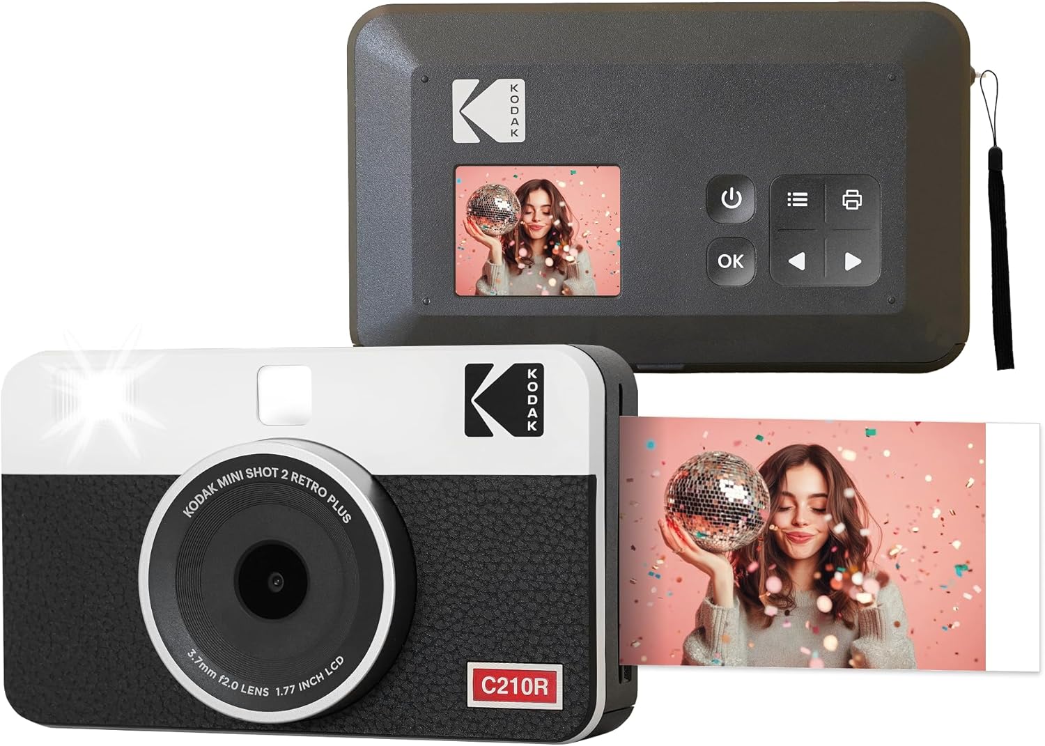 Detalle de Kodak Mini Shot 2 Retro Portable Wireless Instant Camera & Printer (White)