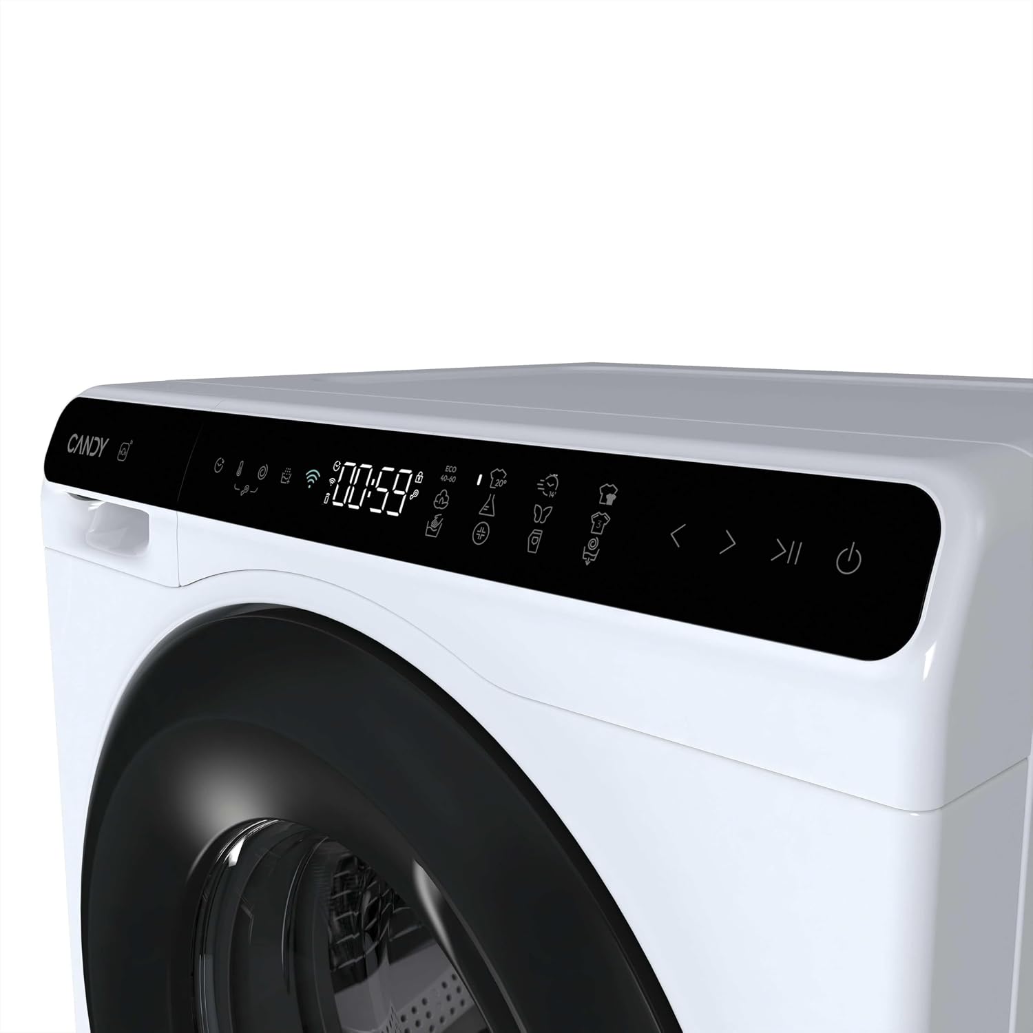 Detalle de Candy ProWash 700 Mini CW50-BP12307U1-S: Lavadora 5 kg con WiFi, 12 ciclos y motor Inverter