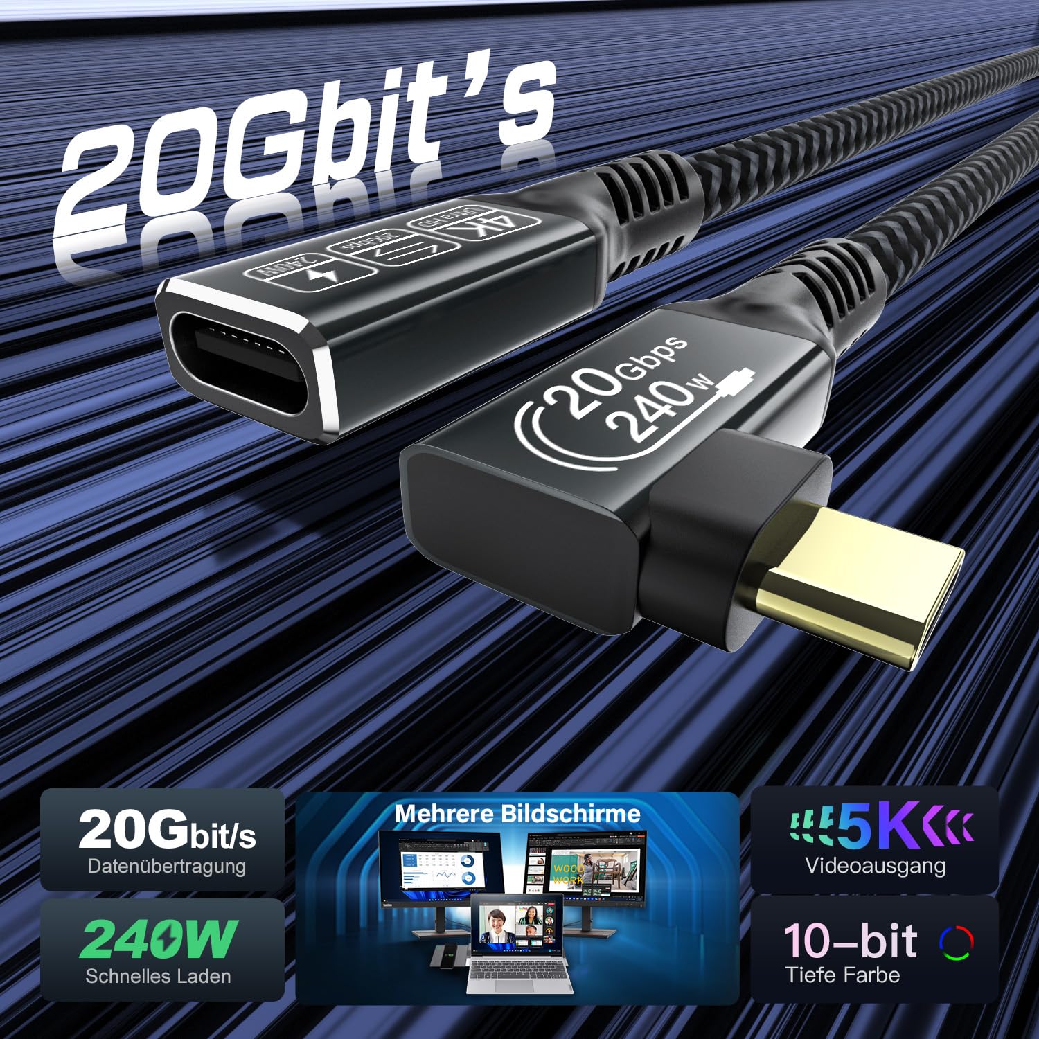 Thumbnail 1 de CAKOBLE USB C Verlängerungskabel 0,5 m