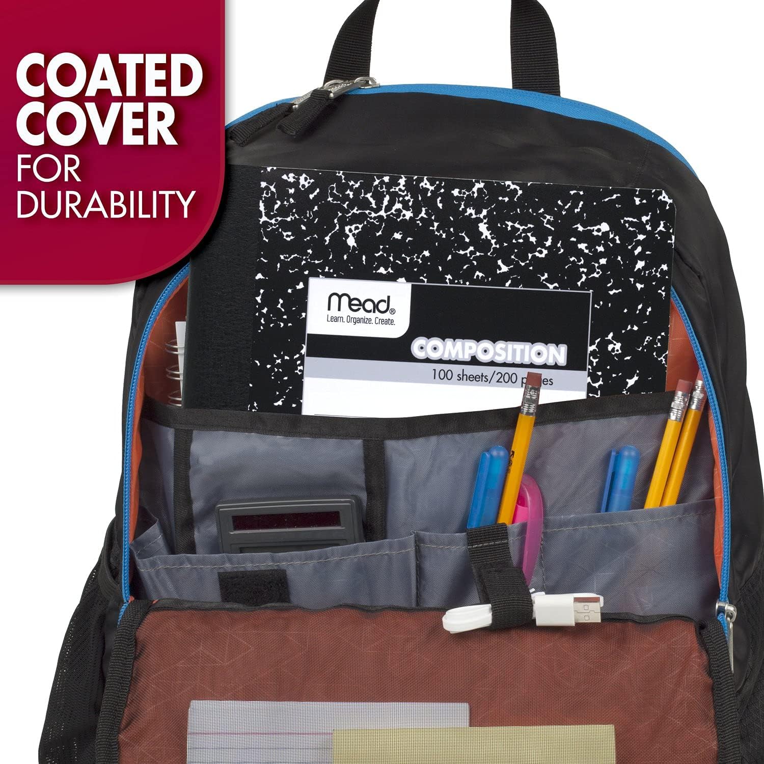 Thumbnail 6 de Mead Composition Notebook, Wide Ruled, 7.5 x 9.75, Black Marble, 3 Pack (38301)