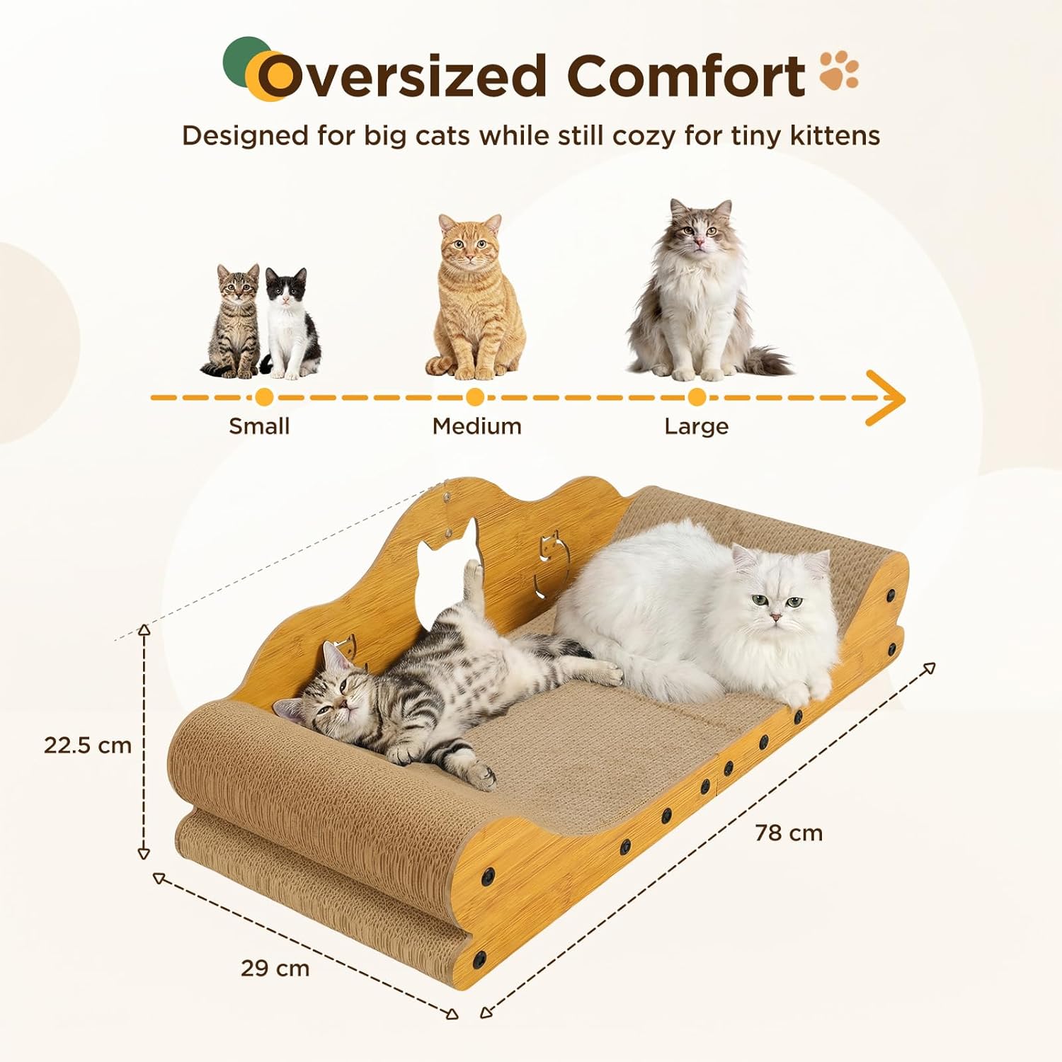 Detalle de Gimars Griffoir pour Chat XXL 78 cm – Tapis à Griffer design canapé et meuble protecteur