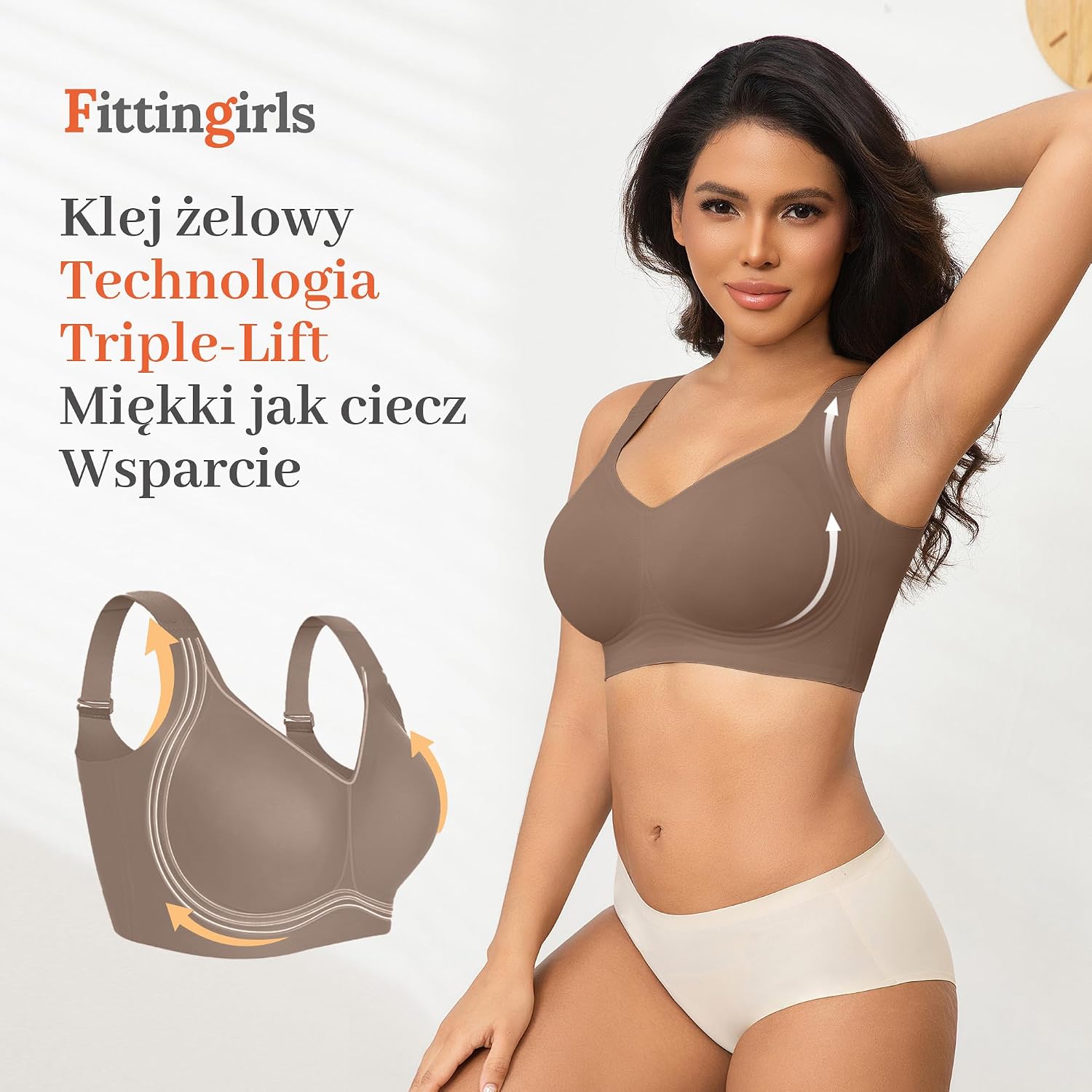 Thumbnail 4 de Fittingirls biustonosz bezszwowy minimizer bez fiszbinów, miękka braletka