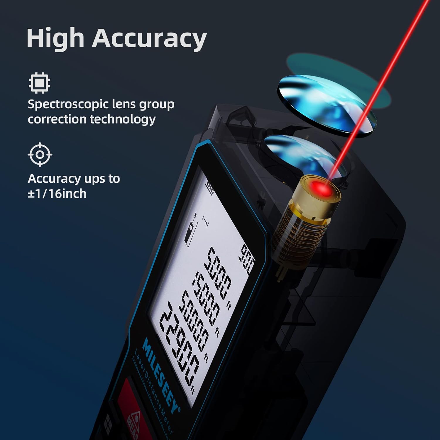 Thumbnail 3 de MiLESEEY 70M Laser Measure Device with Phone App (SMART LIFE) and Electronic Tilt Sensor