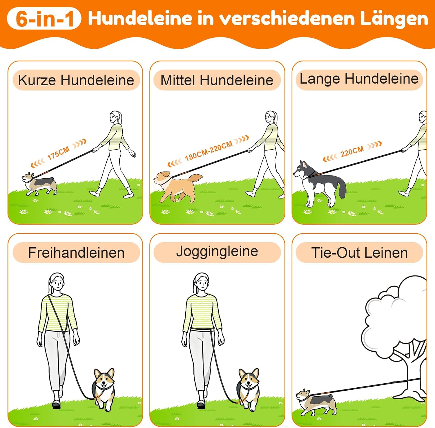 Thumbnail 4 de X XBEN Freihandleine Joggen 2,35 m