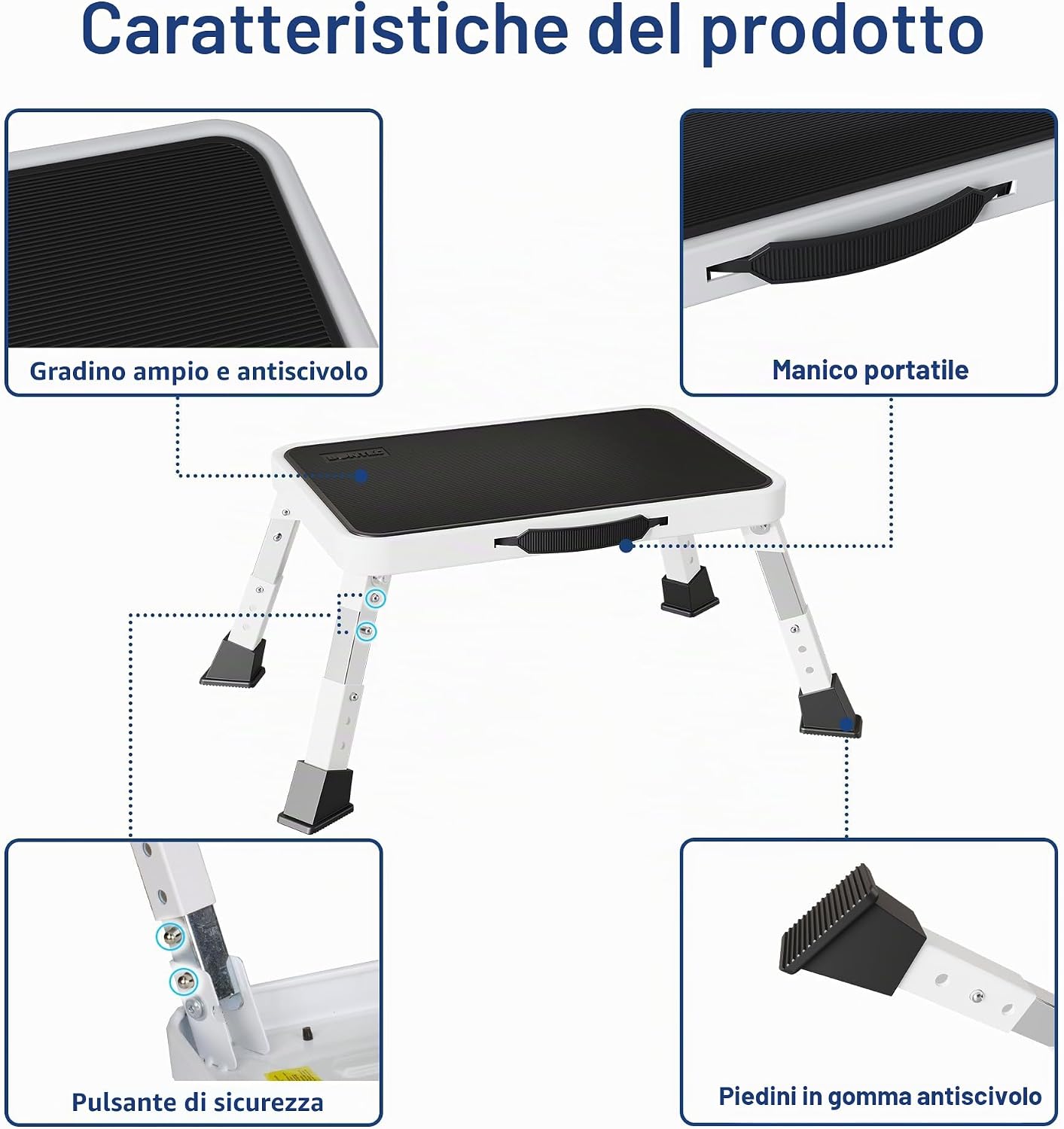 Detalle 2 de BONTEC Sgabello pieghevole regolabile 3 livelli