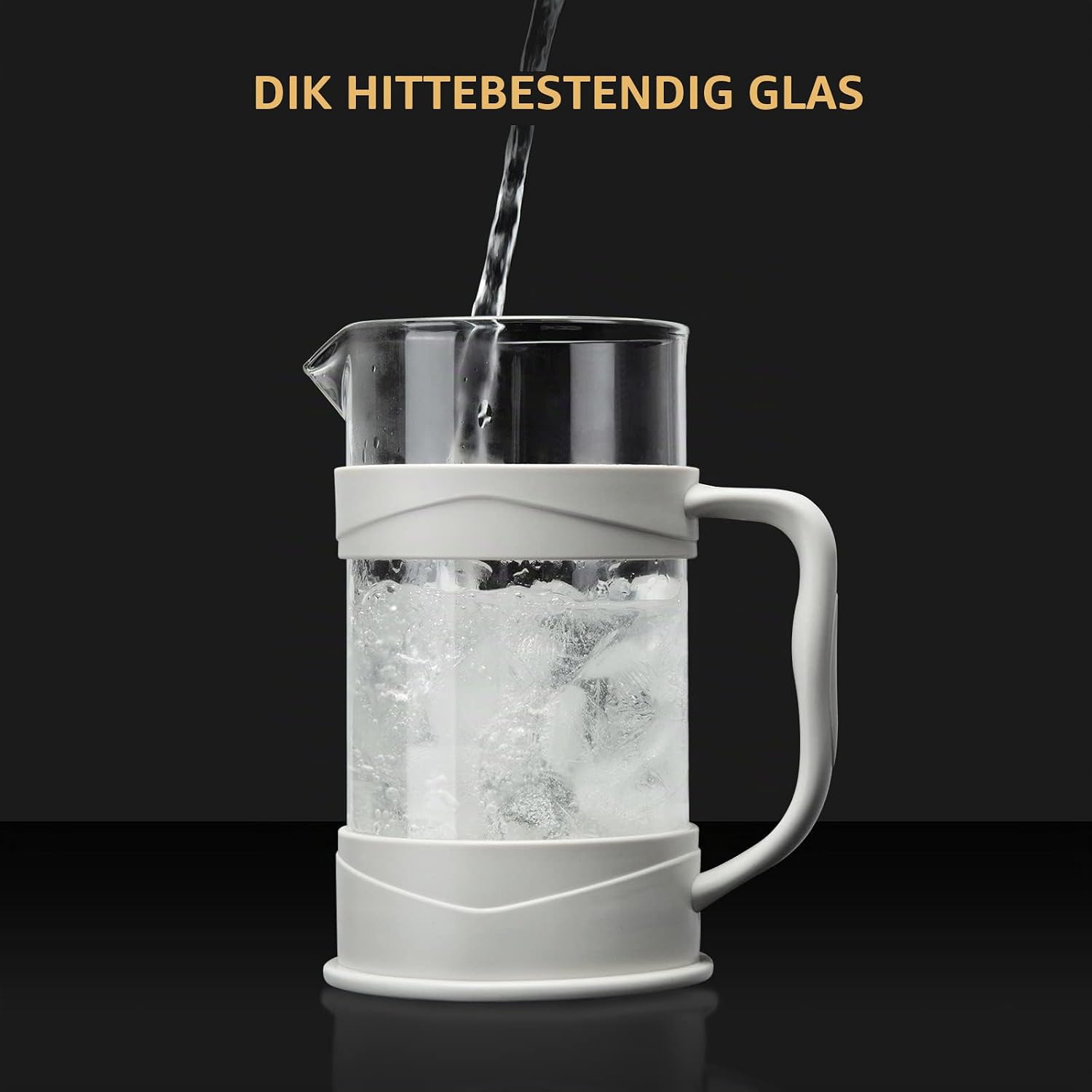Detalle 1 de PARACITY Französische Presse French press-koffiezetapparaat, 350 ml, wit