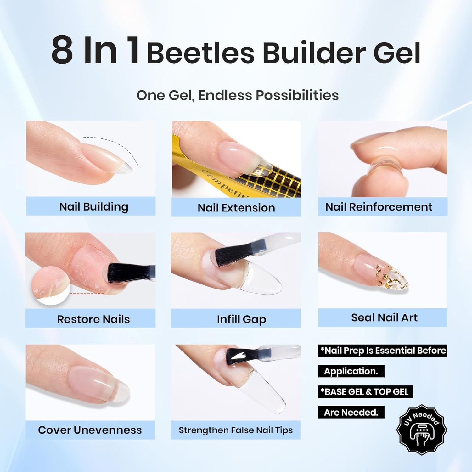 Detalle 2 de Beetles 7-in-1 Clear Builder Gel Nail Set
