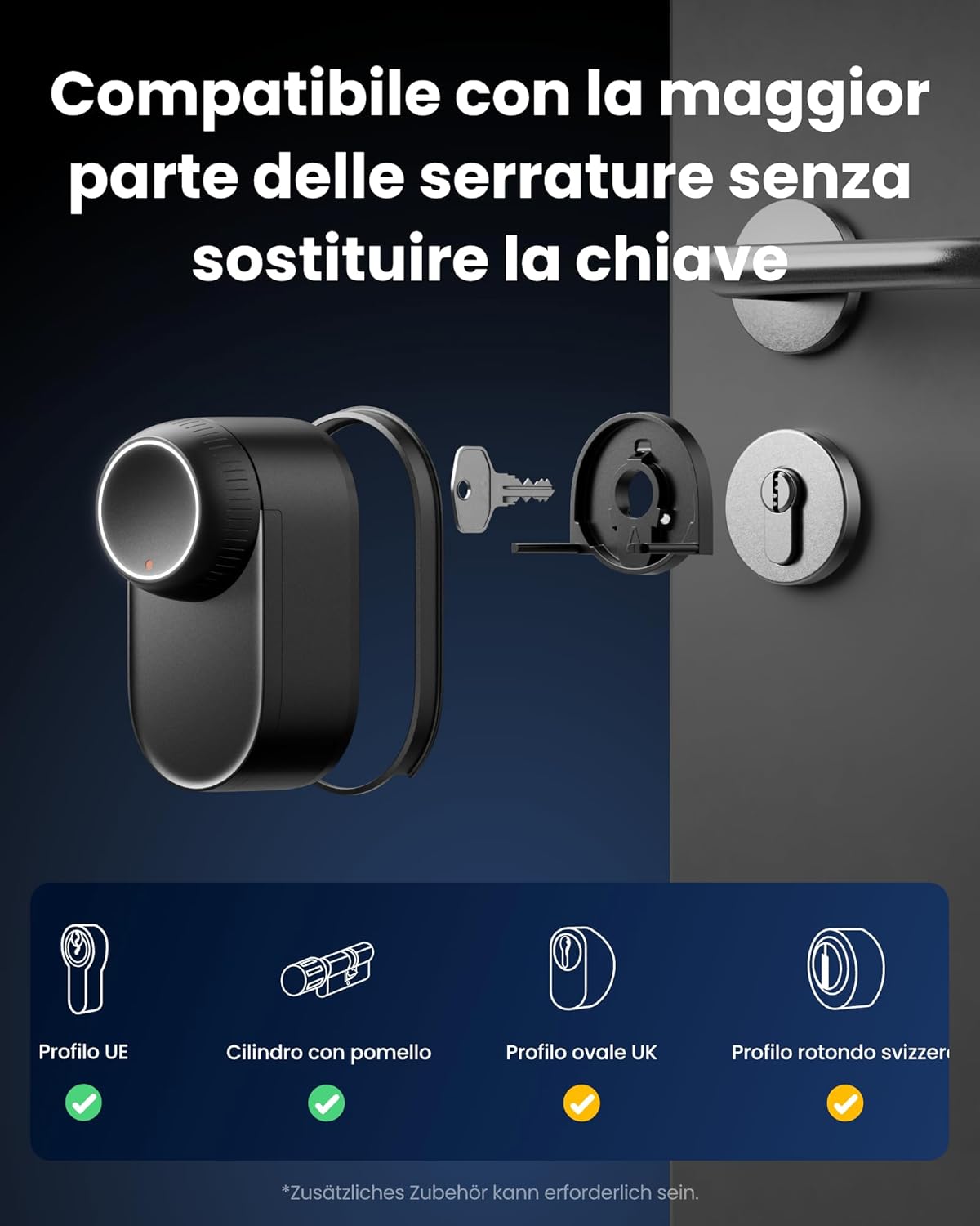 Thumbnail 1 de SwitchBot WiFi Smart Lock Ultra con Vision Pro: sblocco 3D con volto e vene palmari