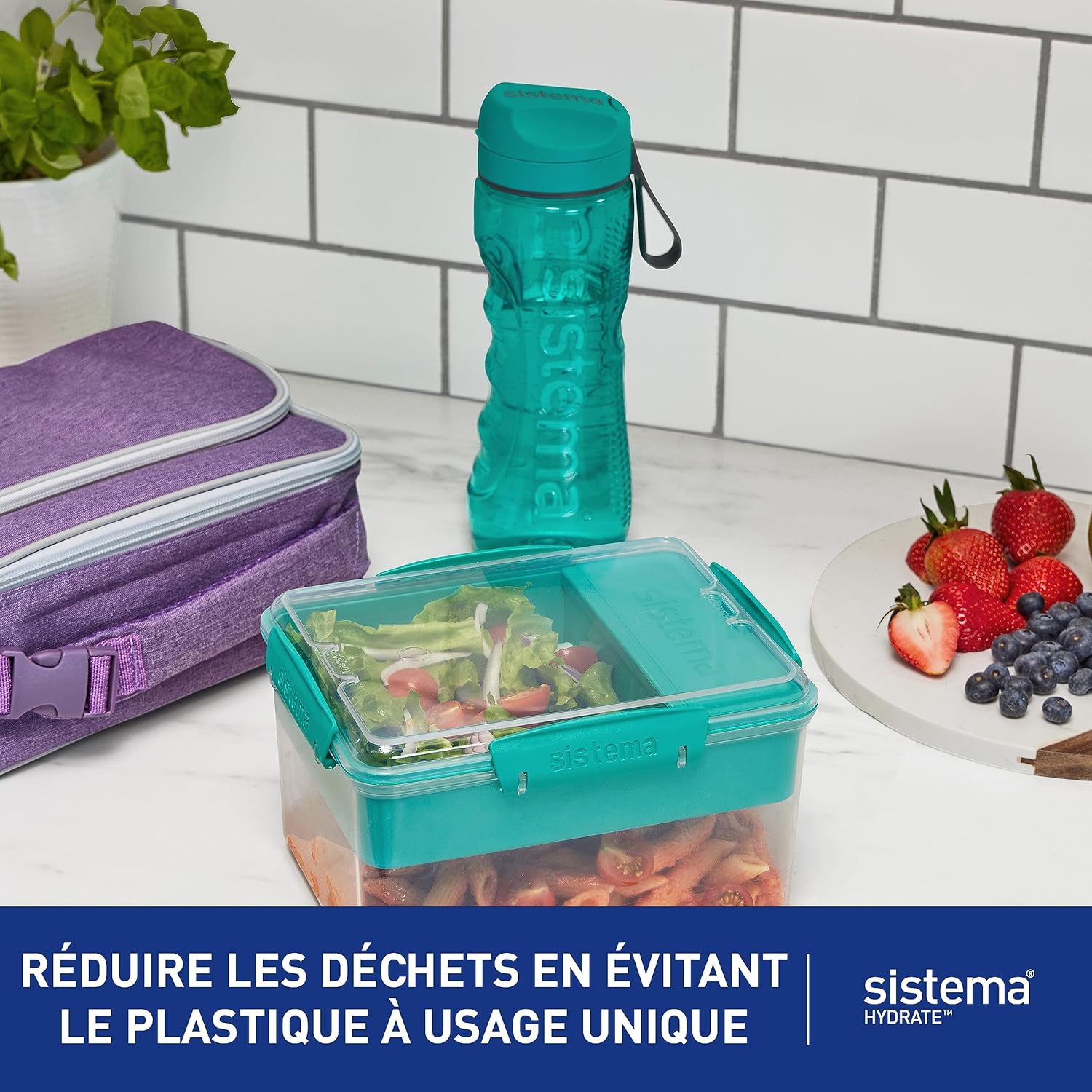 Thumbnail 1 de Système Hydrate Tritan Active – Bouteille d'eau 800 ml, lot de 2, sans BPA (Ocean Blue & Minty Teal)