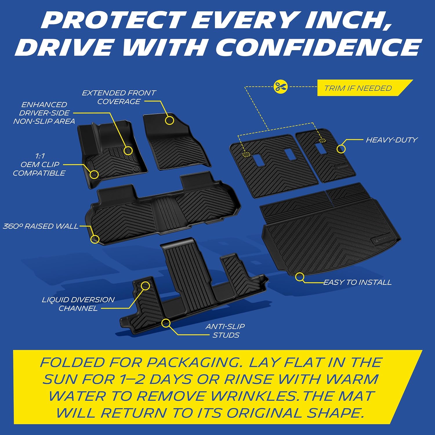 Thumbnail 2 de Michelin All-Weather Vehicle Mats for 2024-2026 Chevy Traverse / 2024-2026 GMC Acadia / 2025-2026 Buick Enclave (7 Pieces)