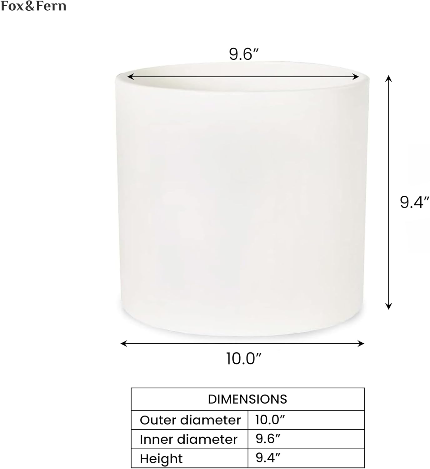 Detalle 2 de Fox & Fern TOPL-GMDG-B248 Planter M, White Fibrestone Pot with Water Reservoir