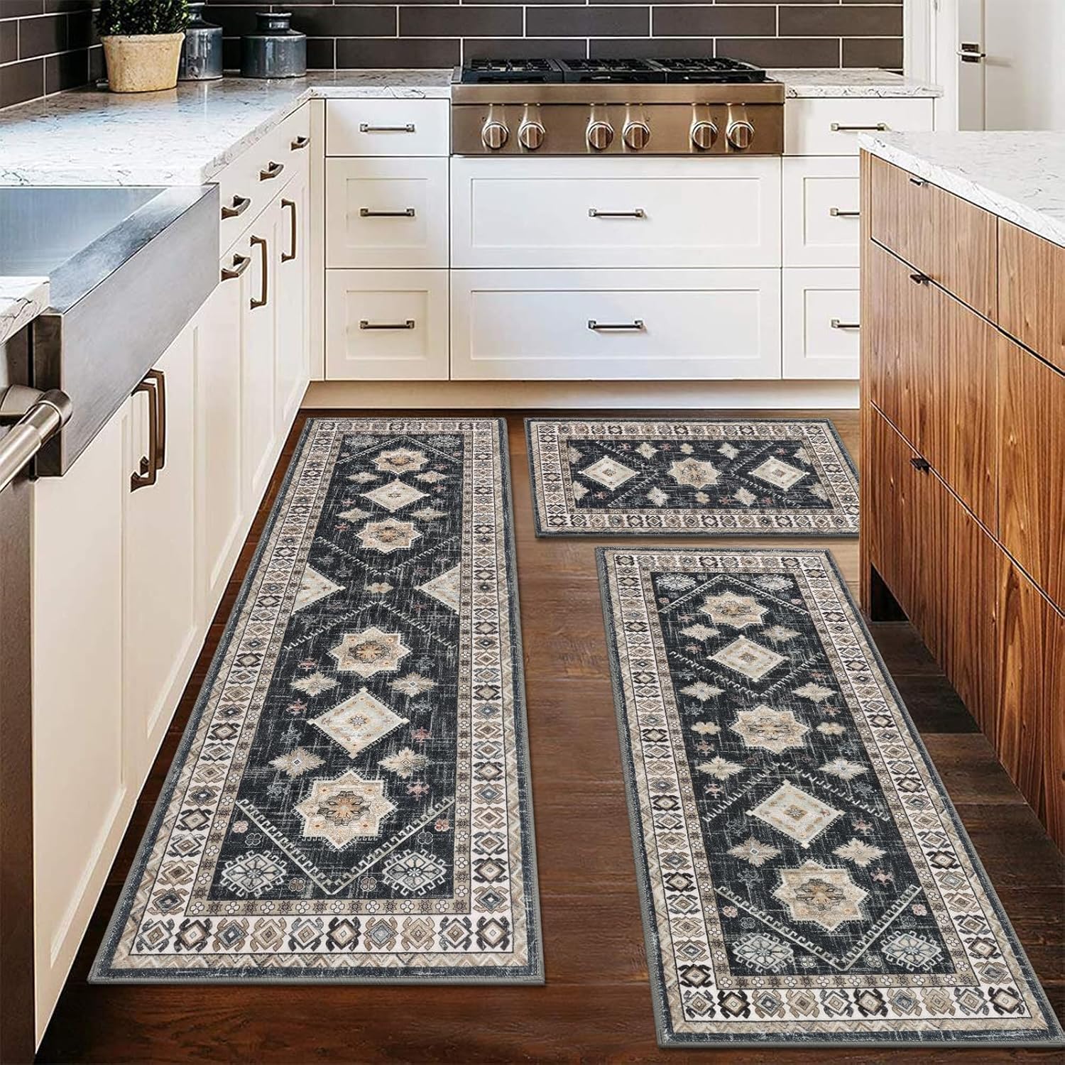 Thumbnail 6 de HEBE Boho Kitchen Rug Set 3-piece 🏠