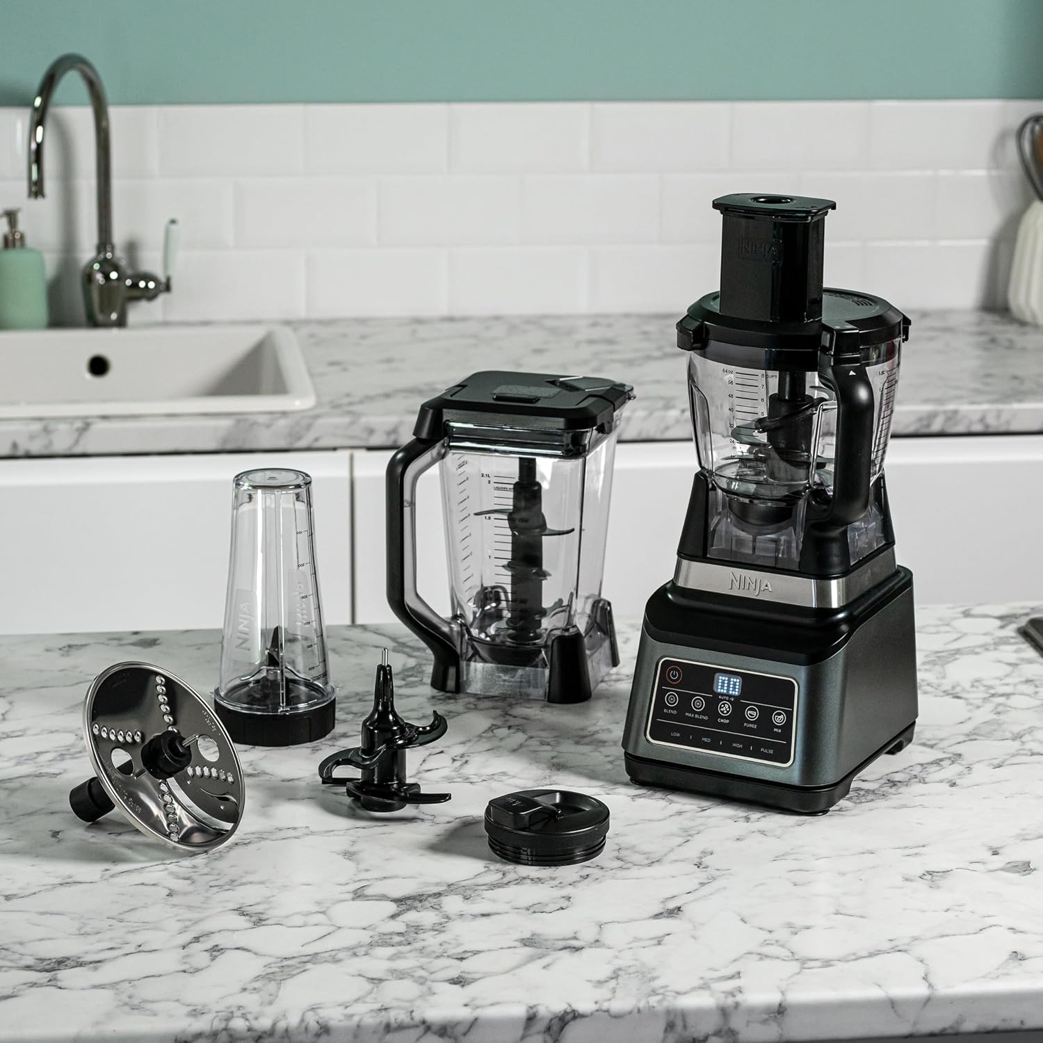 Detalle de Ninja 3-in-1 Food Processor & Blender 1200W BN800UK: Black