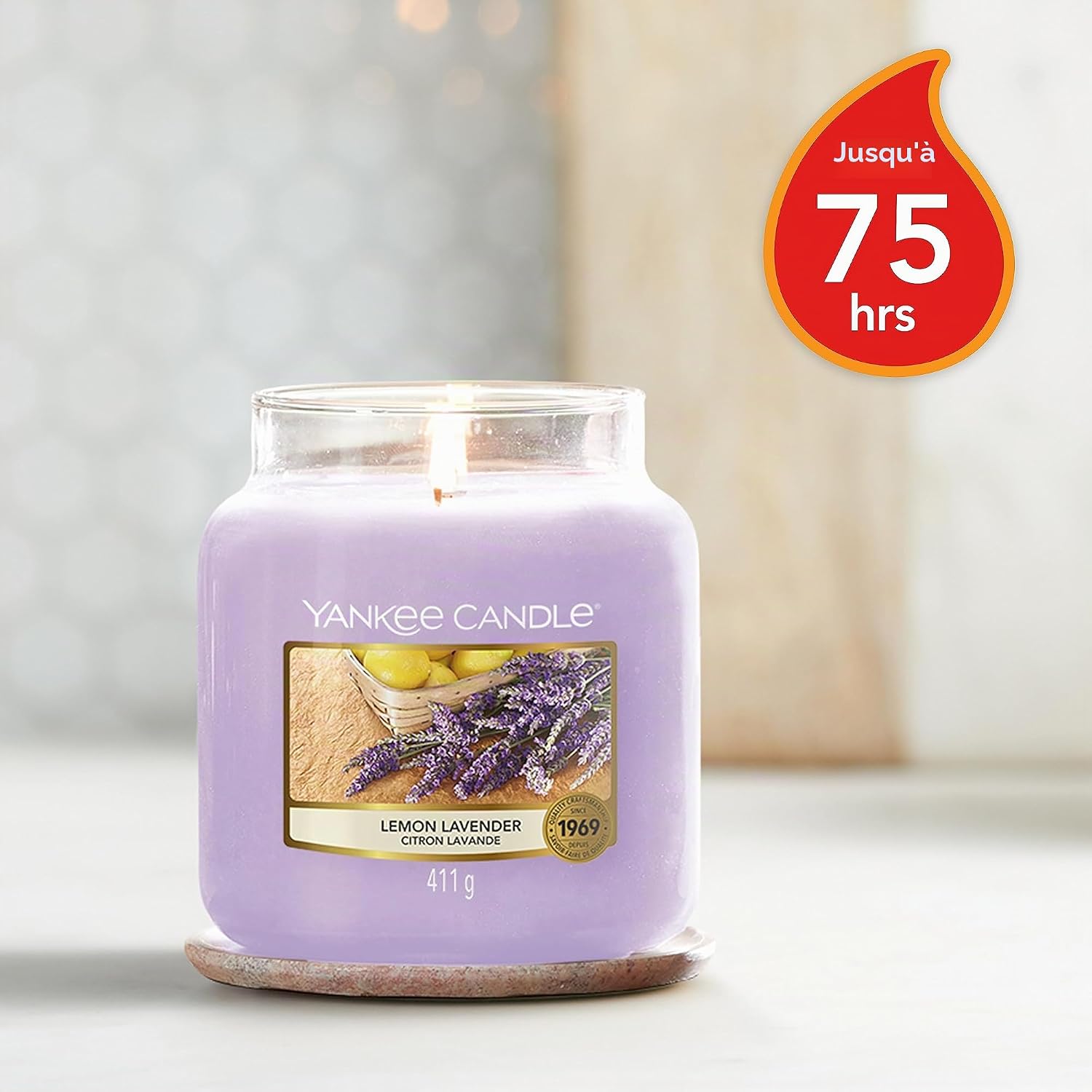 Detalle de Yankee Candle Citron Lavande moyenne 411 g 🕯