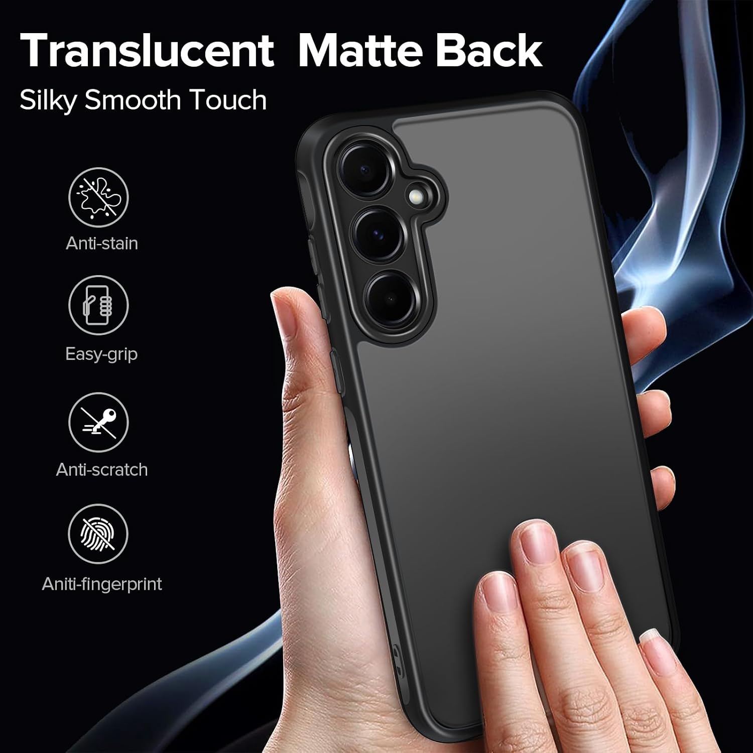 Detalle 2 de ivoler Funda Mate Negro para Samsung Galaxy A55 5G 🌟 Protección Total y Elegante