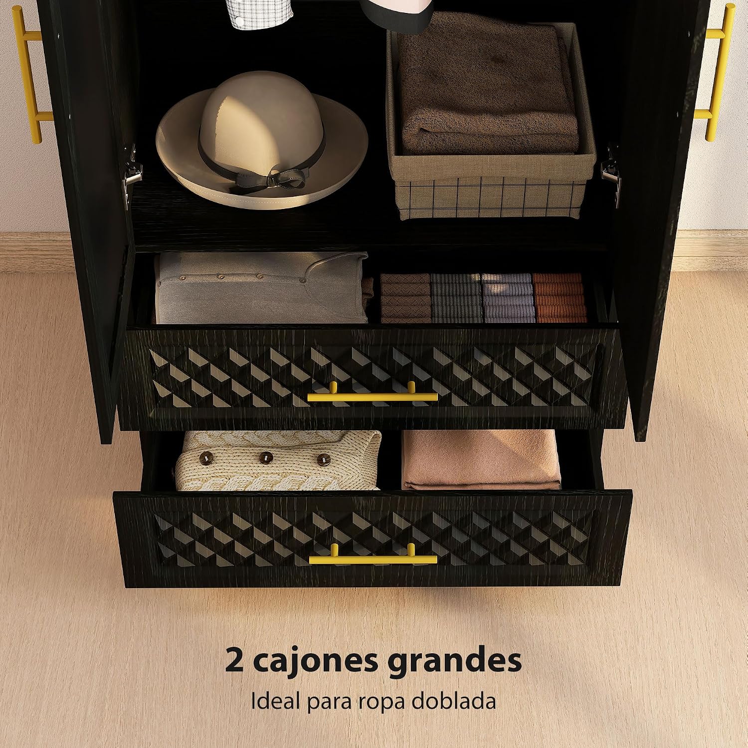 Thumbnail 4 de HOMCOM Armario Dormitorio 2 Puertas 2 Cajones