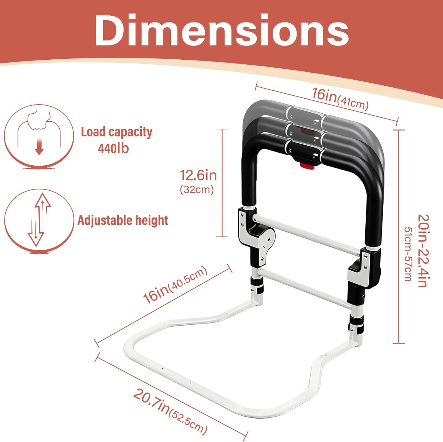 Thumbnail 1 de CYHWQ Foldable Bed Guard: Adjustable Bed Rails for Elderly and Limited Mobility