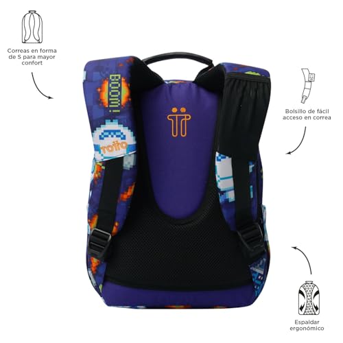 Thumbnail 3 de TOTTO Mochila Escolar Tempera 12 L – Espalda ergonómica, 3 bolsillos y bolsillo tablet 10" (Space Blue)