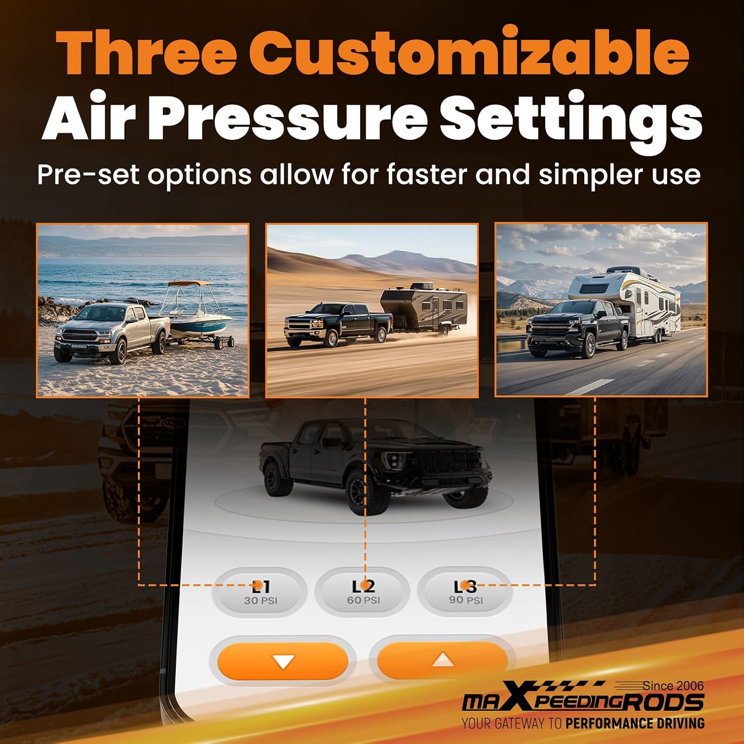 Thumbnail 2 de maXpeedingrods Wireless On Board Air Compressor System with App & Remote – 120 PSI Heavy Duty Kit