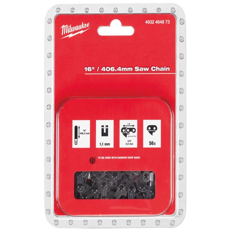 Detalle de Milwaukee 4932464873 Saw Chain, 40 cm, 3/8-Inch Full Chisel