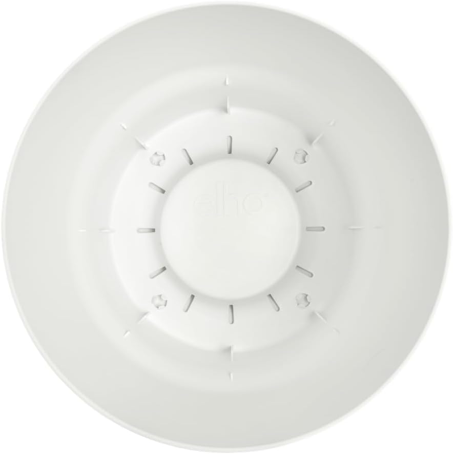 Detalle de Elho Greenville Round 40cm Vasi per Piante - White: eleganza pratica con sottovaso integrato