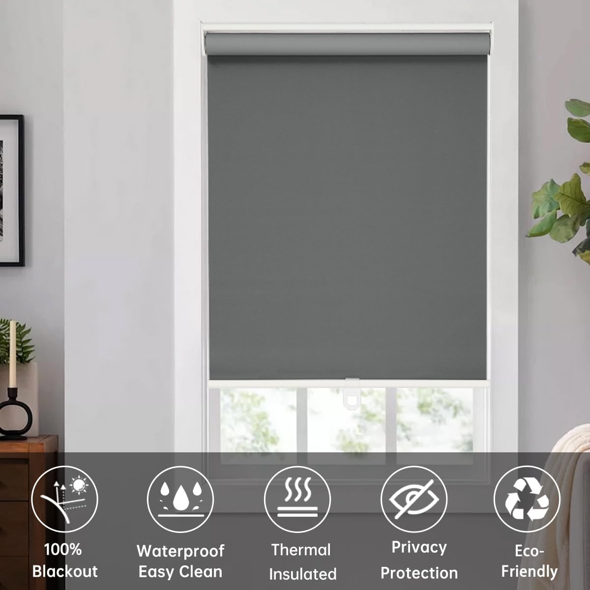 Detalle 1 de Changshade Blackout Roller Shade, 39" x 72