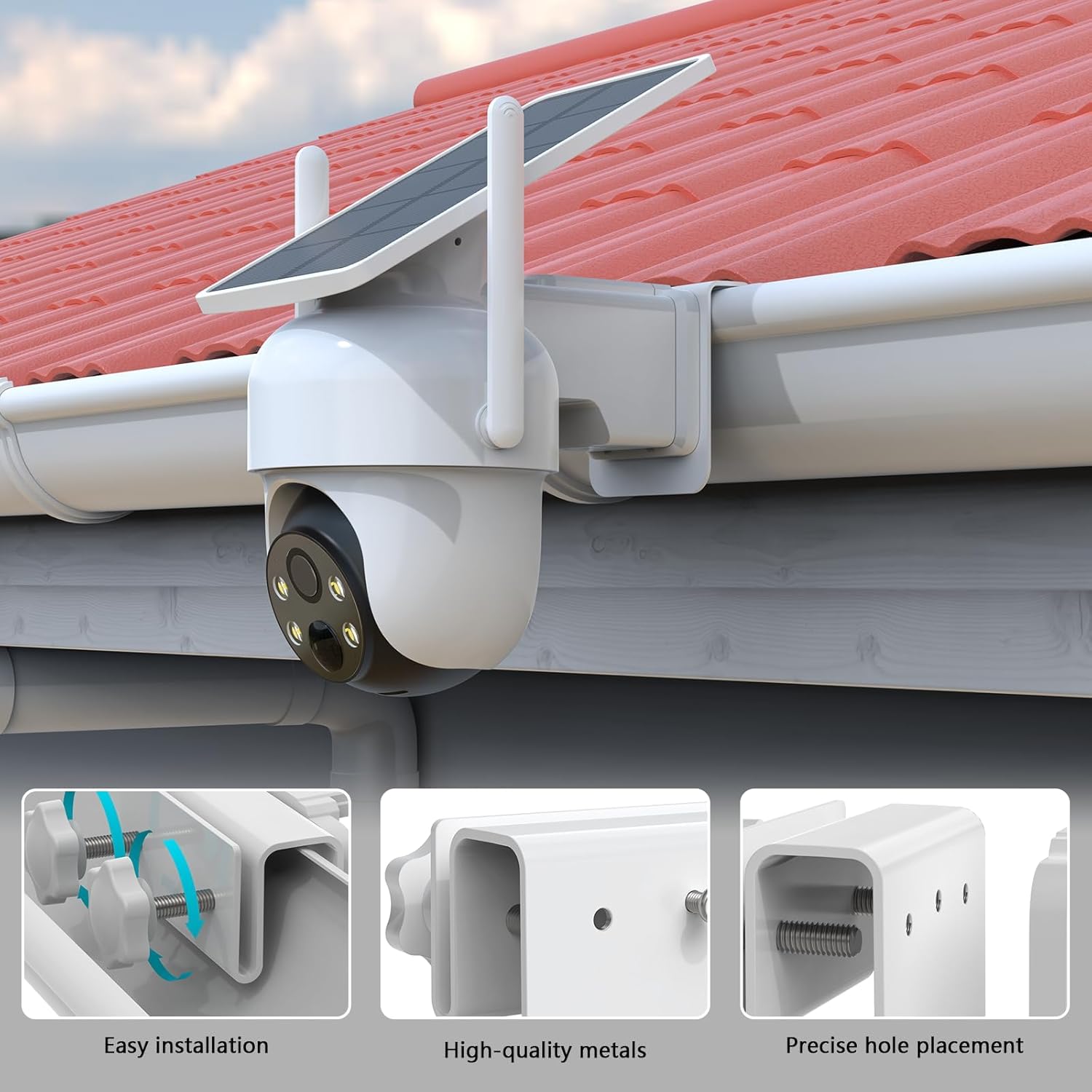 Thumbnail 4 de UIQELYS Gutter Bracket for Reolink Argus PT and Go PT: Durable Outdoor Mount