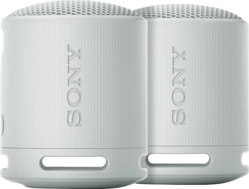 Detalle de Sony SRS-XB100 Doppelpack (Grau) – kompakte IP67-Lautsprecher für unterwegs