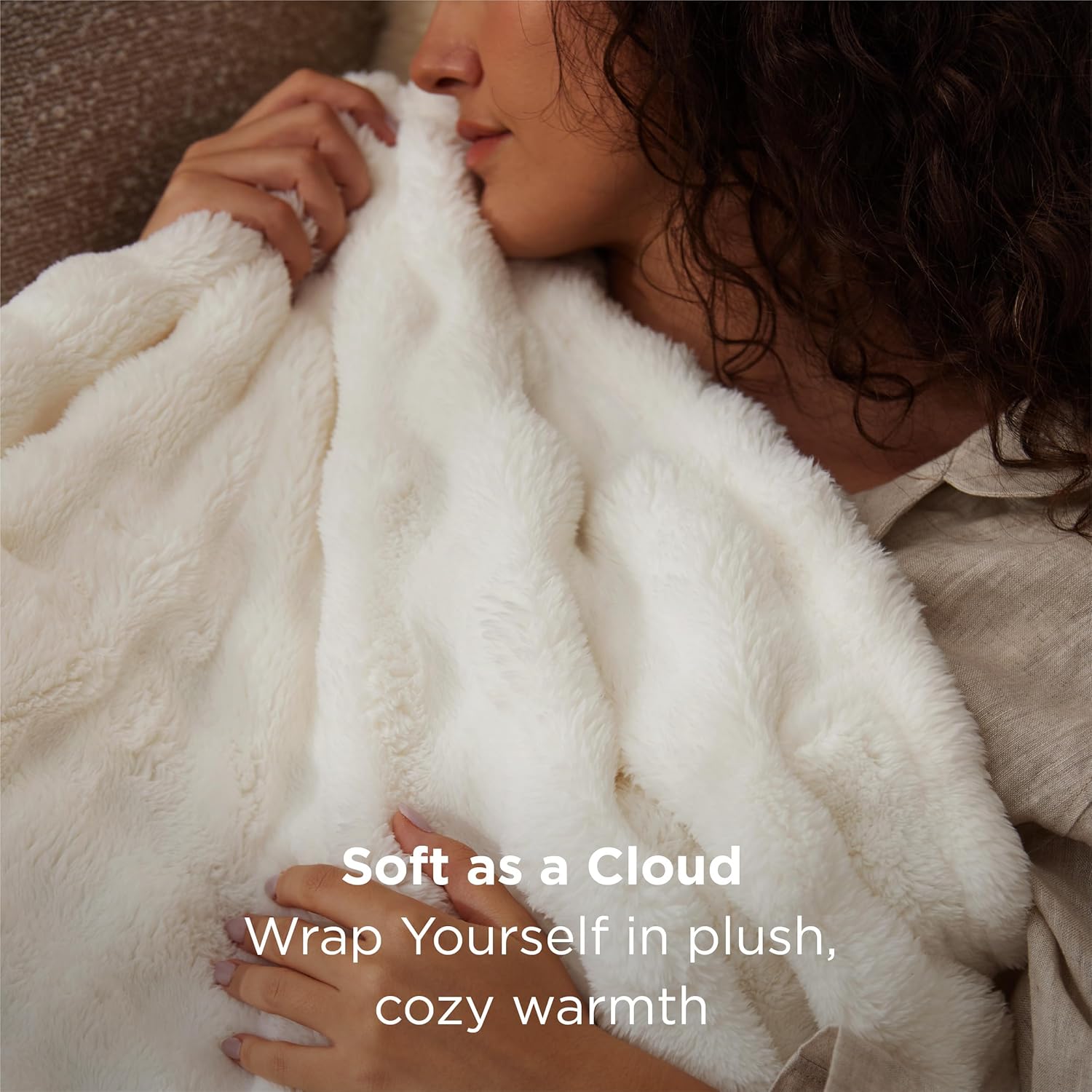 Thumbnail 1 de Bedsure Cosy Bubble Fleece Blanket (CloudBubble) – Soft plush throw, off white, 150x200 cm