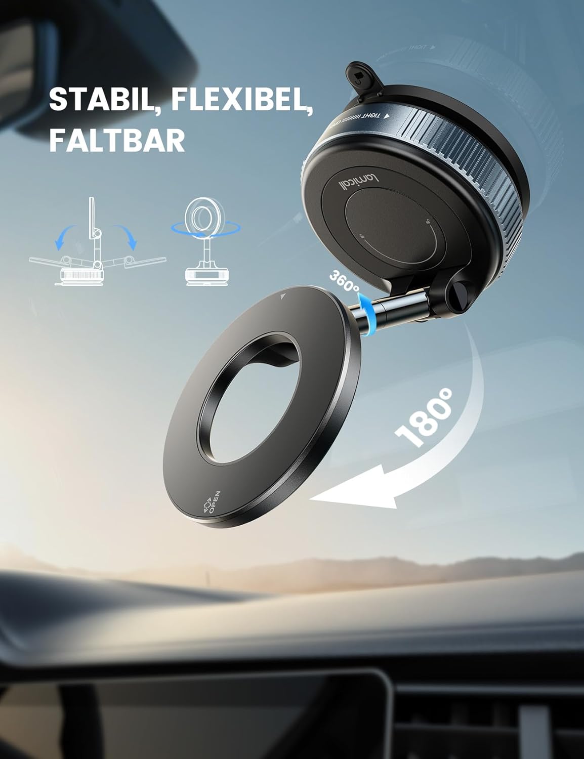 Detalle 2 de Lamicall Magnetische KFZ‑Handyhalterung 360° für iPhone